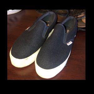 Superga wool navy platforms